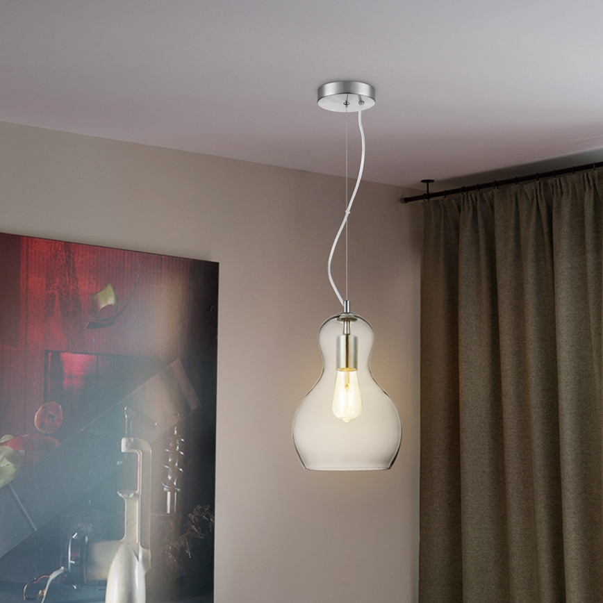 Pendel BELLO 1xE27/40W/230V diameter 21 cm transparent