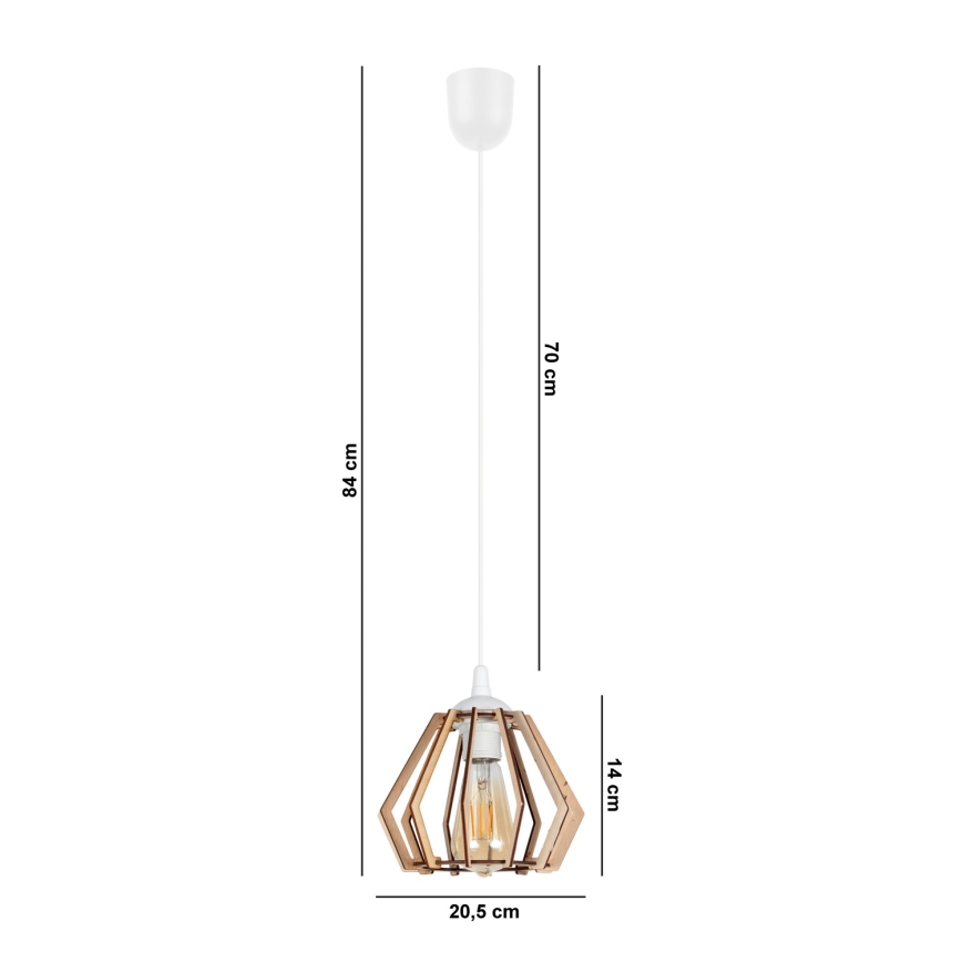 Pendel BERGO 1xE27/60W/230V hvid