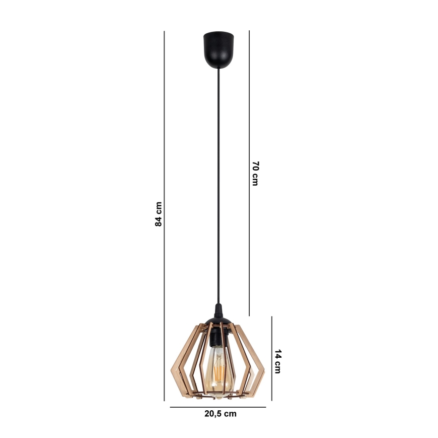 Pendel BERGO 1xE27/60W/230V sort