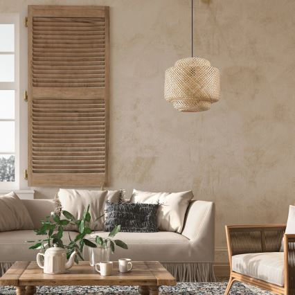 Pendel BERTA 1xE27/20W/230V diameter 40 cm bambus