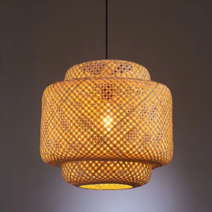 Pendel BERTA 1xE27/20W/230V diameter 40 cm bambus