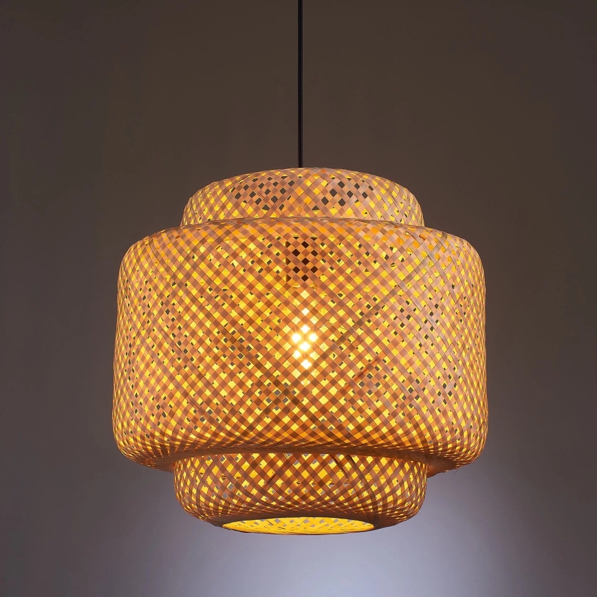 Pendel BERTA 1xE27/20W/230V diameter 40 cm bambus
