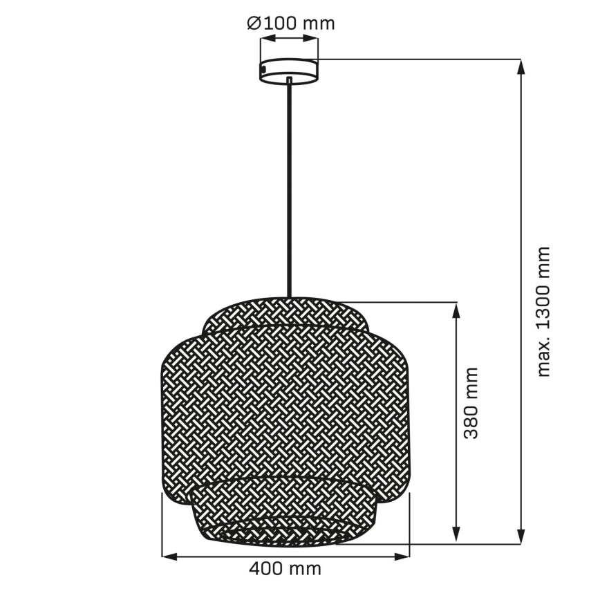 Pendel BERTA 1xE27/20W/230V diameter 40 cm bambus