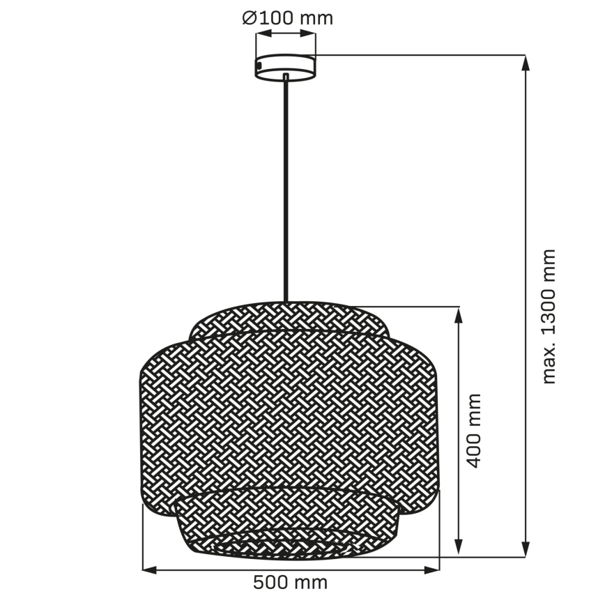 Pendel BERTA 1xE27/20W/230V diameter 50 cm bambus