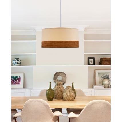Pendel BIANCO 1xE27/40W/230V hvid/brun