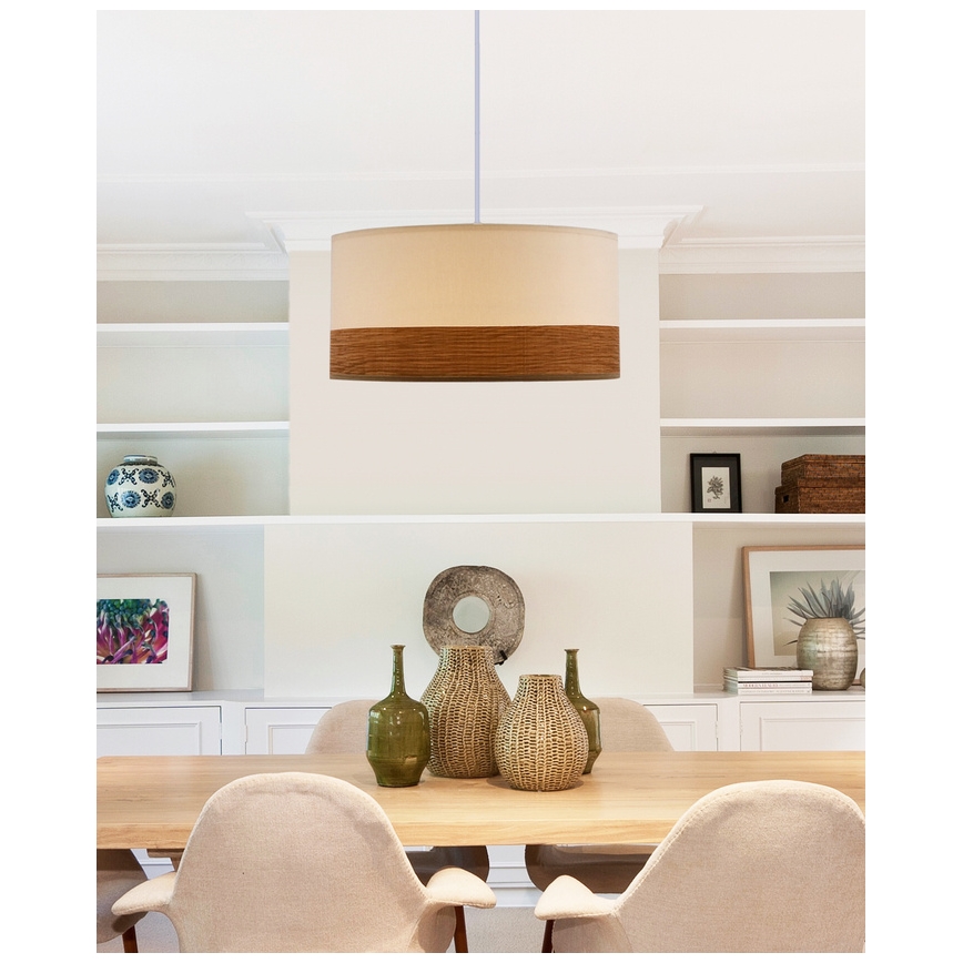 Pendel BIANCO 1xE27/40W/230V hvid/brun