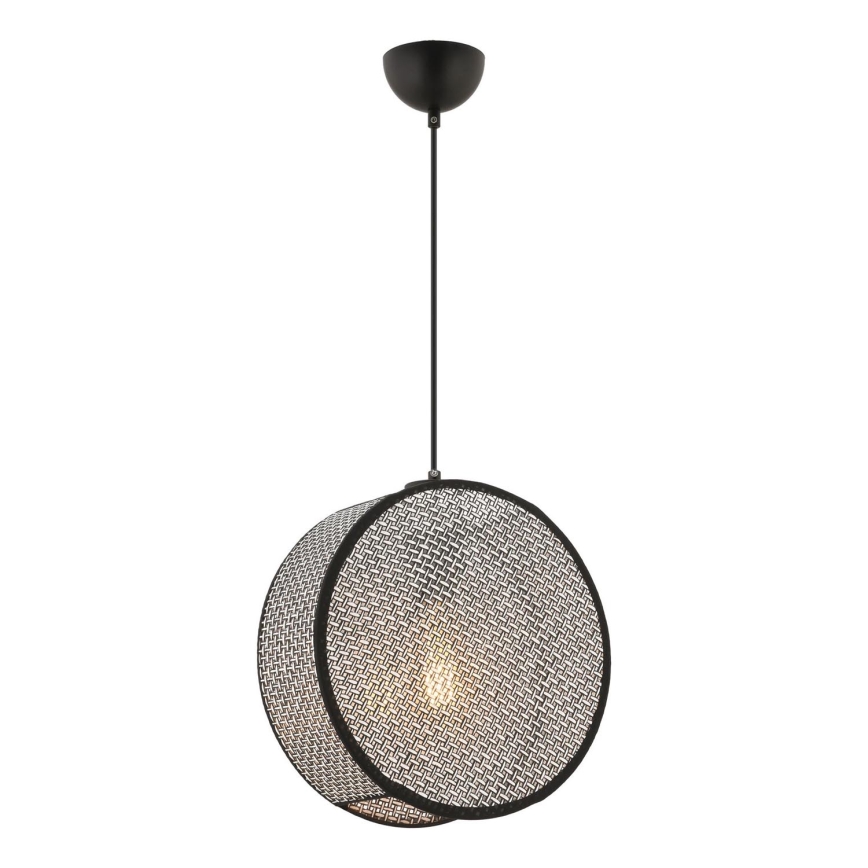Pendel BIG DRUM på ledning 1xE27/60W/230V grå/sort