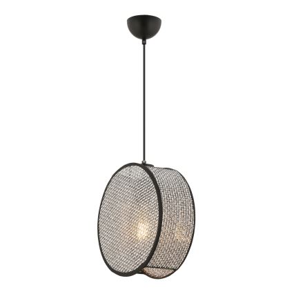 Pendel BIG DRUM på ledning 1xE27/60W/230V grå/sort