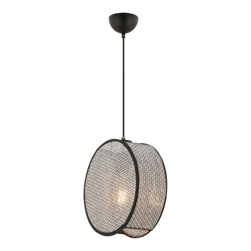 Pendel BIG DRUM på ledning 1xE27/60W/230V grå/sort
