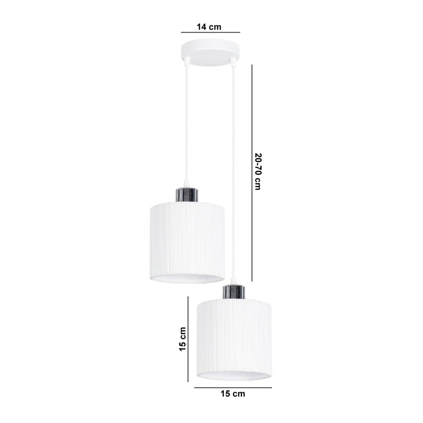 Pendel BIZO 2xE27/60W/230V hvid/grå