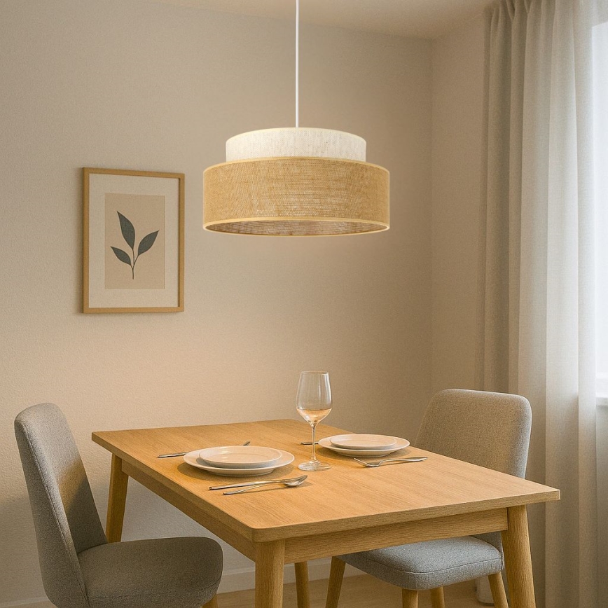 Pendel BOHO 1xE27/60W/230V cremefarvet/beige