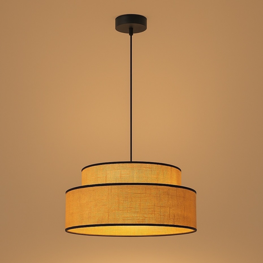 Pendel BOHO 1xE27/60W/230V diameter 40 cm beige