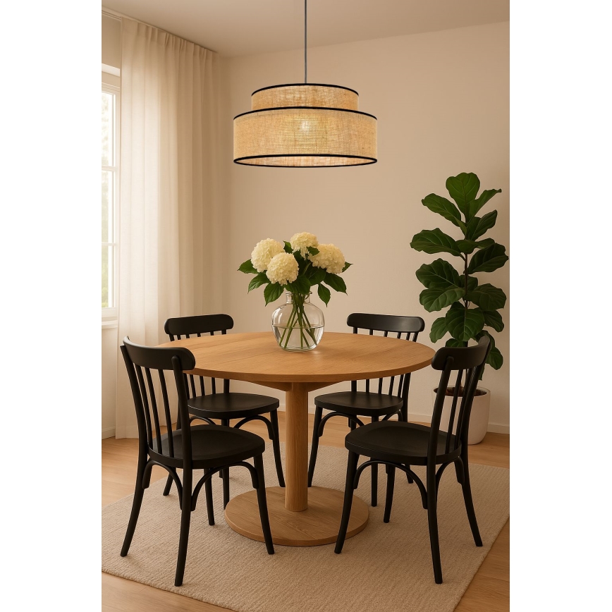 Pendel BOHO 1xE27/60W/230V diameter 40 cm beige