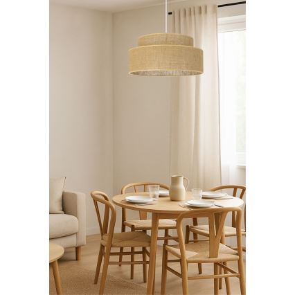 Pendel BOHO 1xE27/60W/230V diameter 40 cm beige