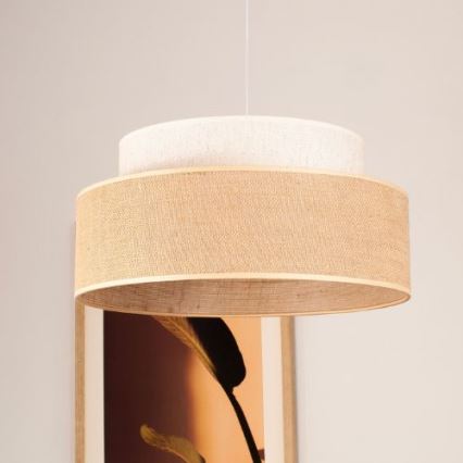 Pendel BOHO 1xE27/60W/230V diameter 40 cm cremefarvet/beige