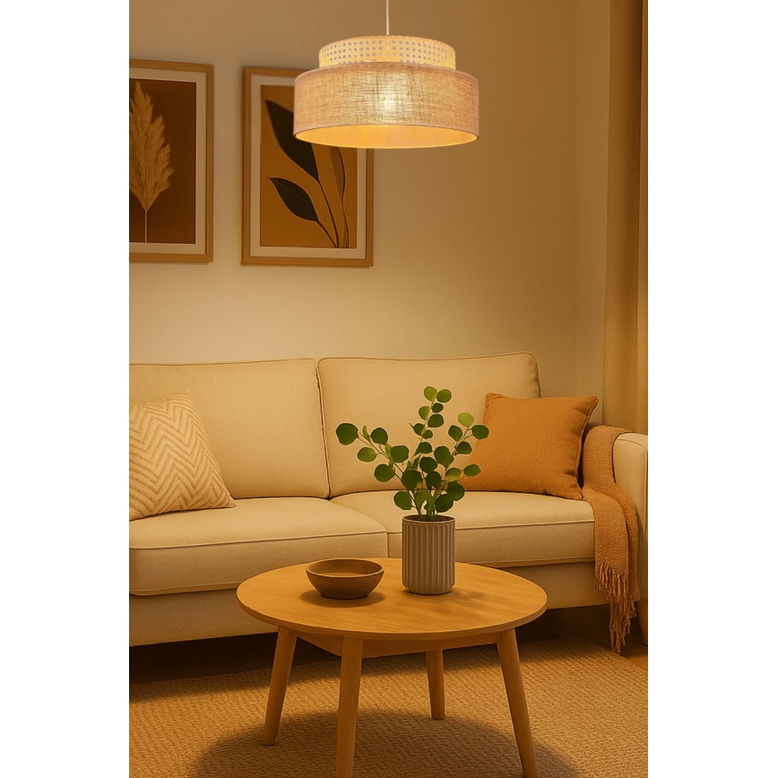 Pendel BOHO 1xE27/60W/230V diameter 40 cm Rattan
