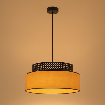 Pendel BOHO 1xE27/60W/230V diameter 40 cm sort/Rattan