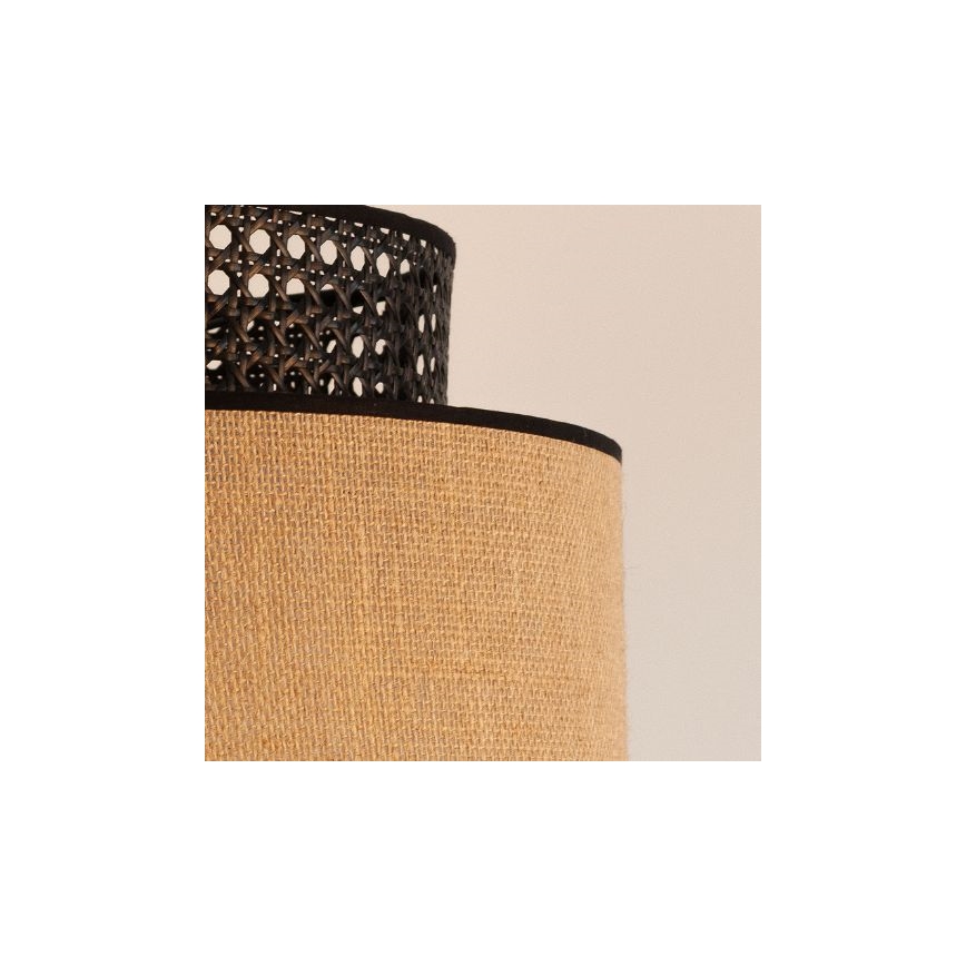 Pendel BOHO 1xE27/60W/230V diameter 40 cm sort/Rattan
