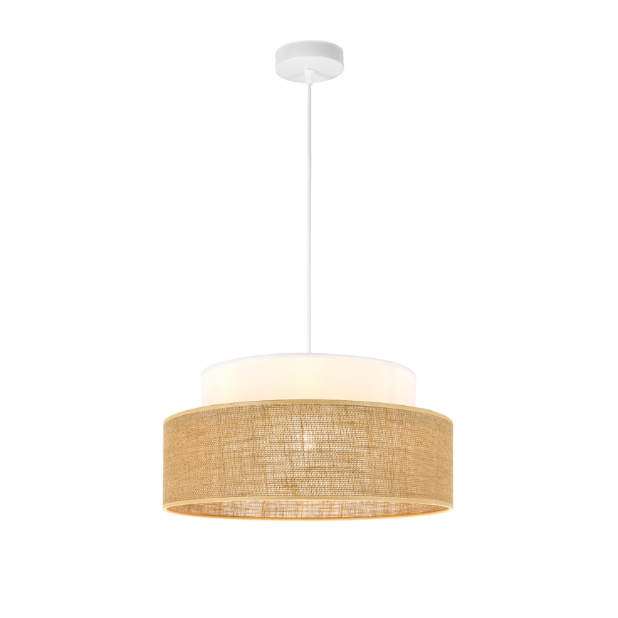 Pendel BOHO 1xE27/60W/230V hvid/beige