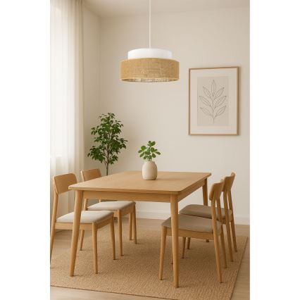 Pendel BOHO 1xE27/60W/230V hvid/beige