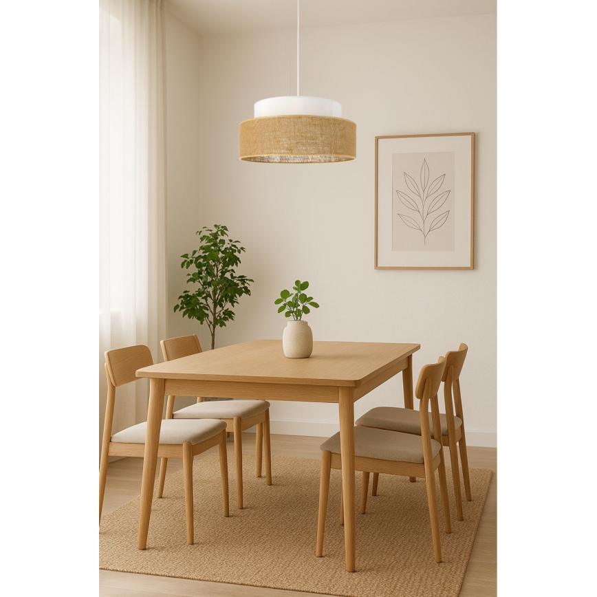 Pendel BOHO 1xE27/60W/230V hvid/beige