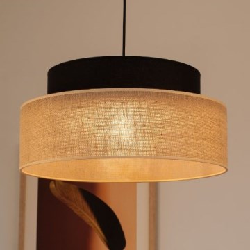 Pendel BOHO 1xE27/60W/230V sort/beige