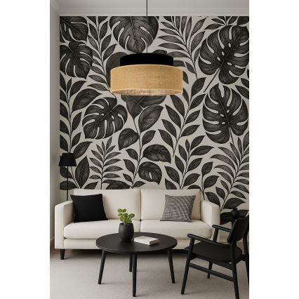 Pendel BOHO 1xE27/60W/230V sort/beige
