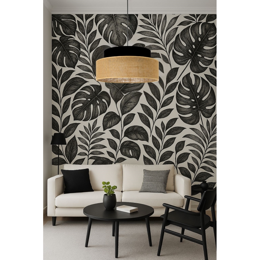 Pendel BOHO 1xE27/60W/230V sort/beige