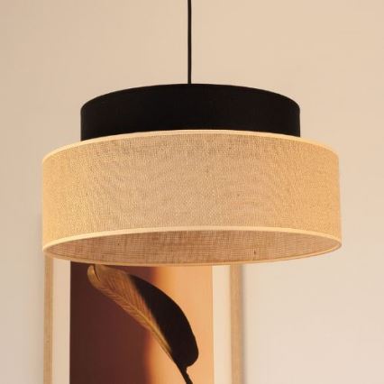 Pendel BOHO 1xE27/60W/230V sort/beige