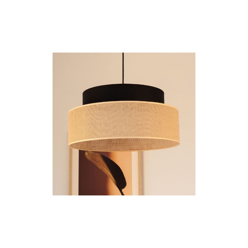 Pendel BOHO 1xE27/60W/230V sort/beige