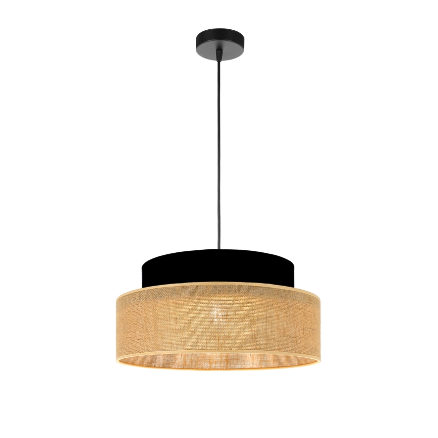 Pendel BOHO 1xE27/60W/230V sort/beige