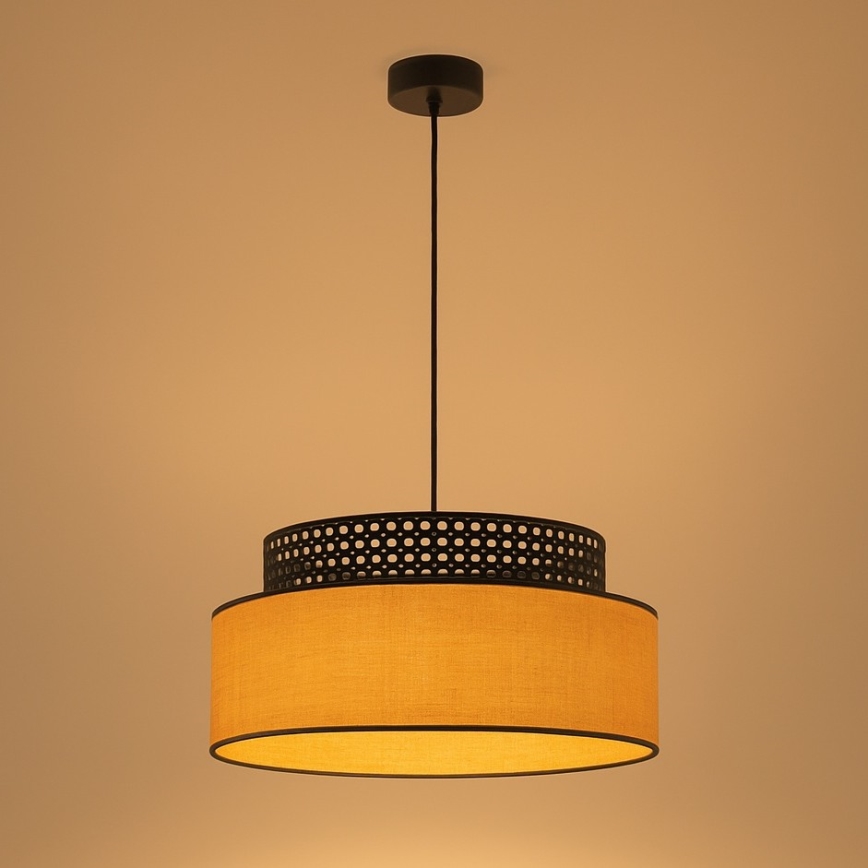 Pendel BOHO 1xE27/60W/230V sort/Rattan