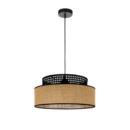 Pendel BOHO 1xE27/60W/230V sort/Rattan