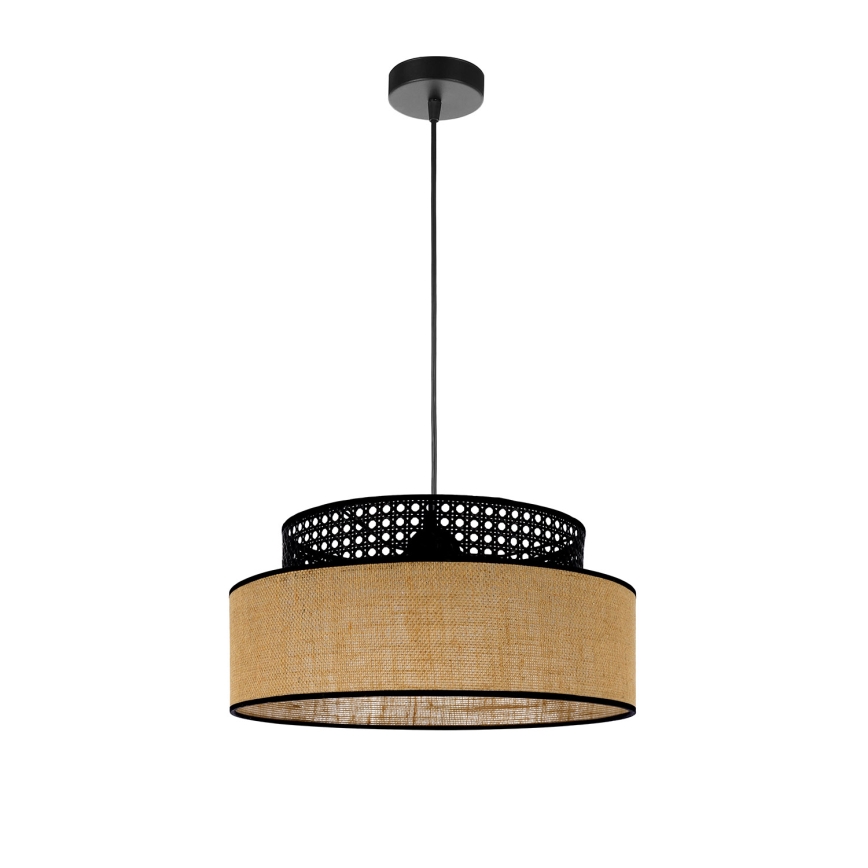 Pendel BOHO 1xE27/60W/230V sort/Rattan
