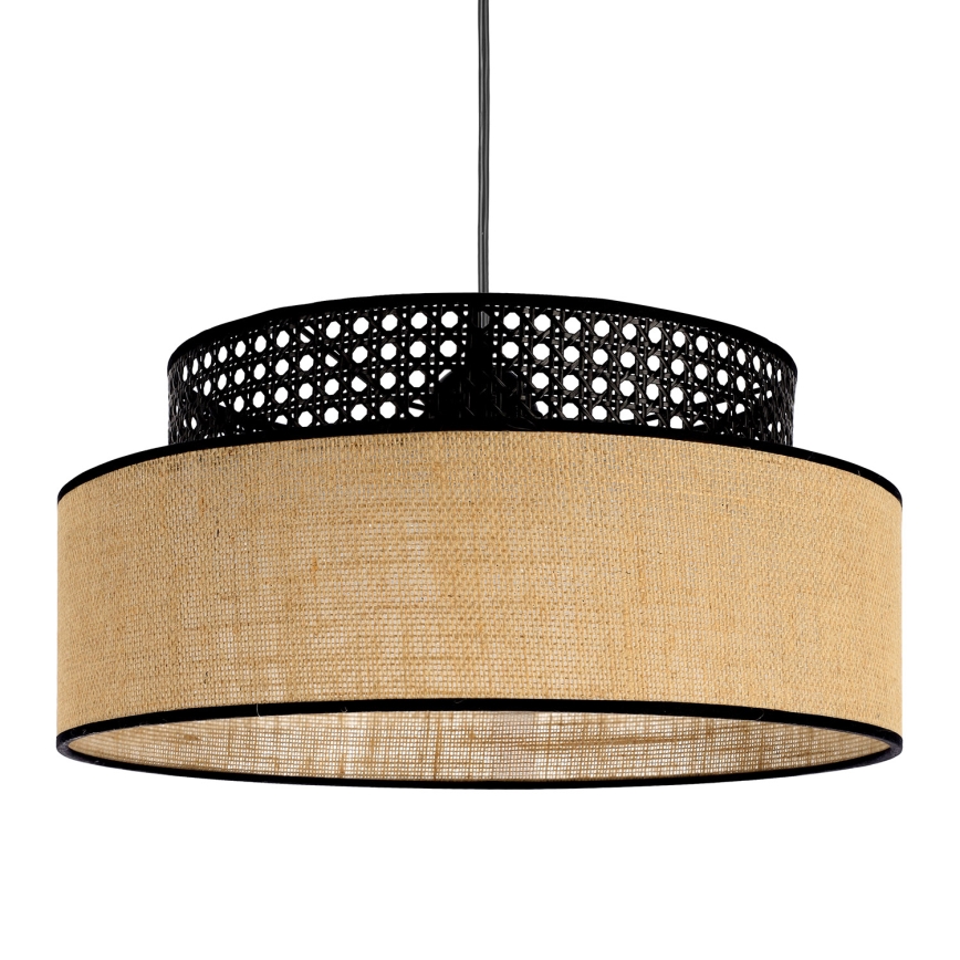 Pendel BOHO 1xE27/60W/230V sort/Rattan
