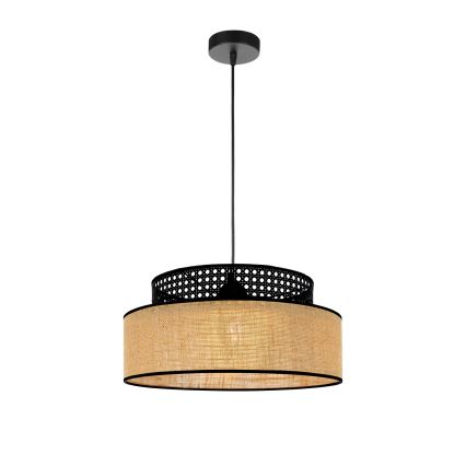 Pendel BOHO 1xE27/60W/230V sort/Rattan