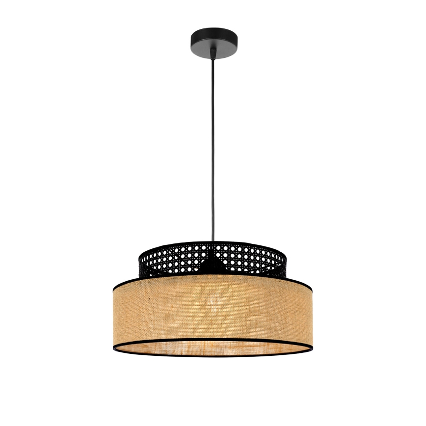 Pendel BOHO 1xE27/60W/230V sort/Rattan
