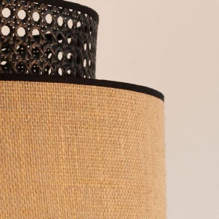 Pendel BOHO 1xE27/60W/230V sort/Rattan