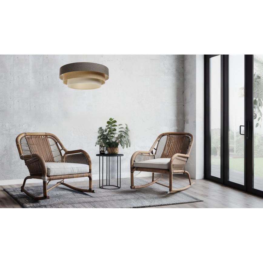 Pendel BOHO TRINITI 1xE27/60W/230V grå/beige/cremefarvet