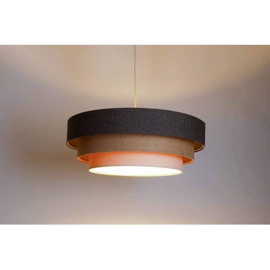 Pendel BOHO TRINITI 1xE27/60W/230V grå/beige/cremefarvet