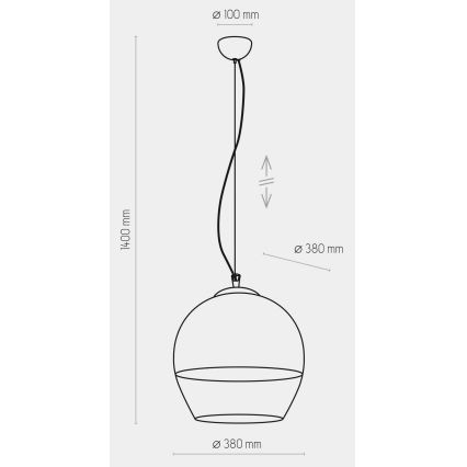 Pendel BOULETTE 1xE27/60W/230V guldfarvet