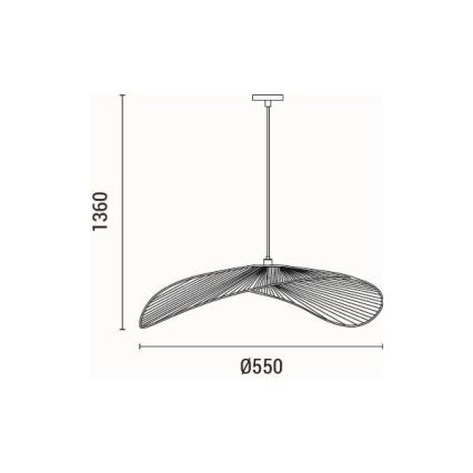 Pendel CALYPSO 1xE27/15W/230V diameter 55 cm bambus
