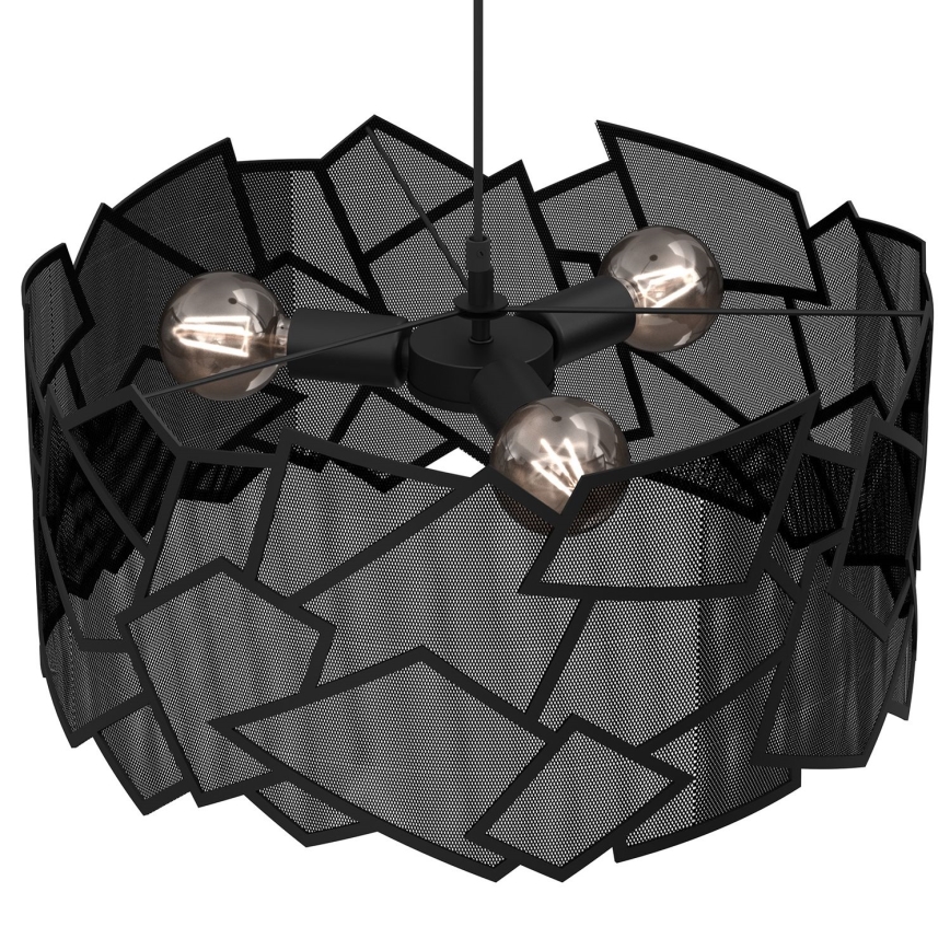 Pendel CAMO 3xE27/15W/230V sort