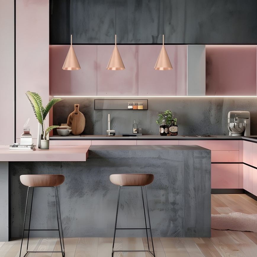 Pendel CAPITAL på kabel, 1xGX53/15W/230V, Ø 17 cm, rosaguldfarvet