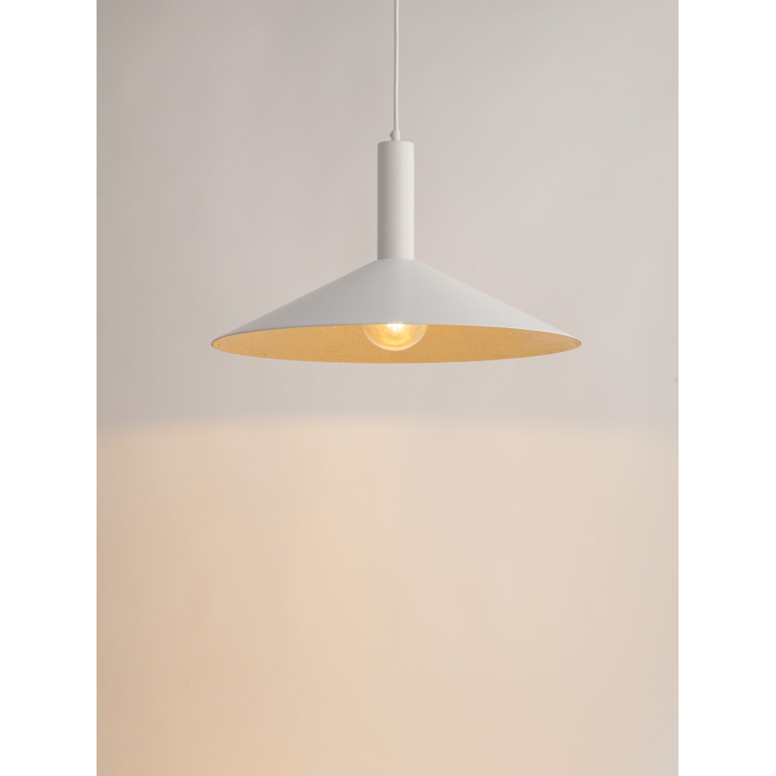Pendel CAPRI 1xE27/15W/230V diameter 50 cm hvid/guldfarvet