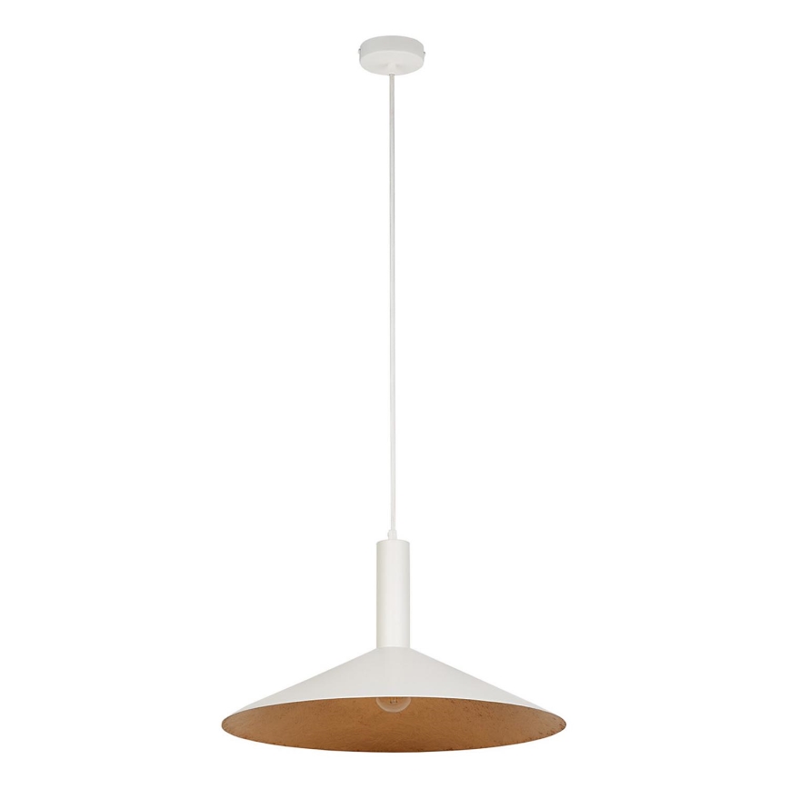 Pendel CAPRI 1xE27/15W/230V diameter 50 cm hvid/kobber