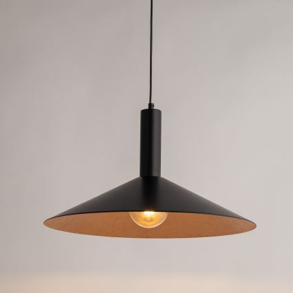 Pendel CAPRI 1xE27/15W/230V diameter 50 cm sort/kobber