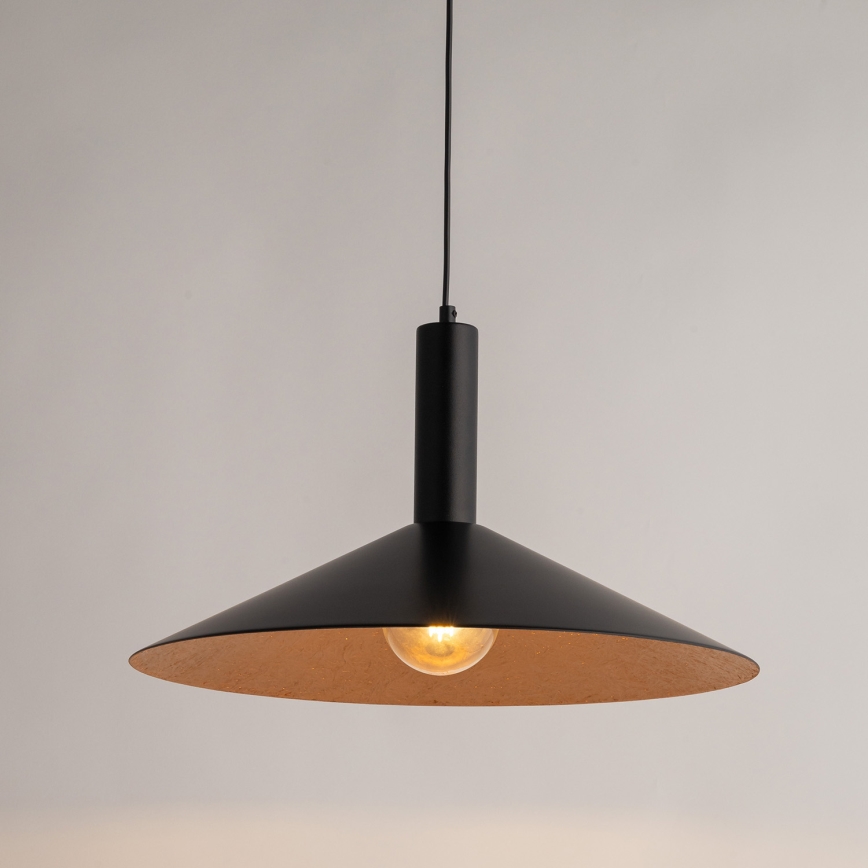 Pendel CAPRI 1xE27/15W/230V diameter 50 cm sort/kobber