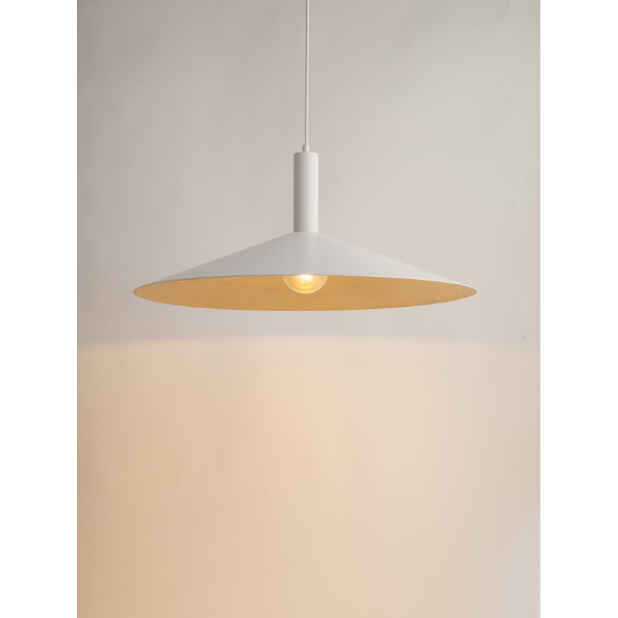 Pendel CAPRI 1xE27/15W/230V diameter 70 cm hvid/guldfarvet