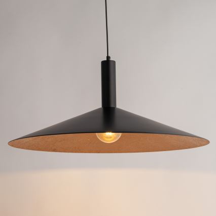 Pendel CAPRI 1xE27/15W/230V diameter 70 cm sort/kobber